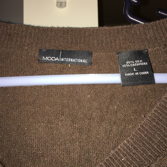 Red and Brown Sweater by Moda International size L - Picture 6 of 6